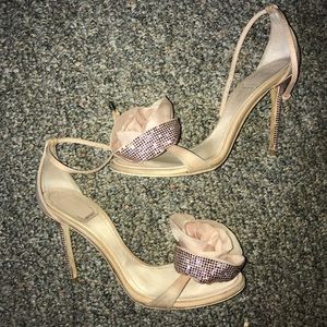 Vintage Silk DIOR shoes with Crystals and Rose